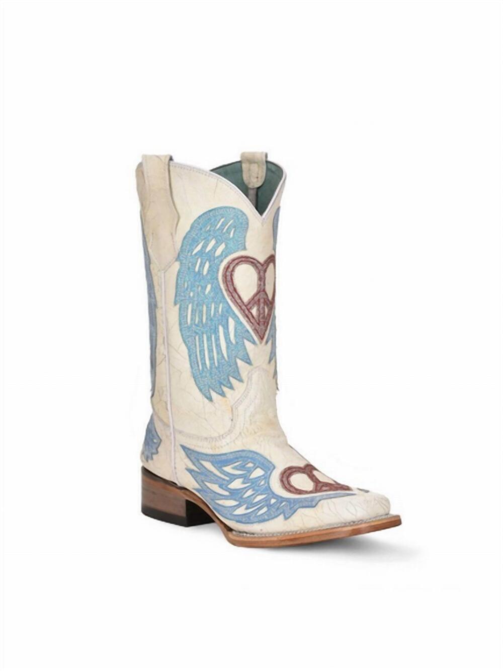 NEW CORRAL girl's t0147 western boots in white